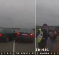 Video: Dobeles novadā BMW palīdz taranēt no policijas bēgošu auto
