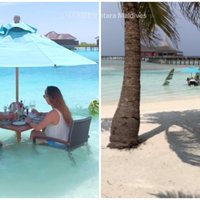 Kūrorts Maldīvu salās, kurā pusdienas pasniedz okeānā