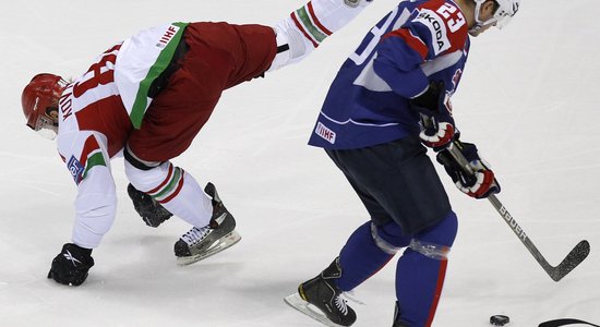 VIDEO: Baltkrievijas hokejisti arī paliek elitē