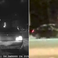 Video: Policija Rīgas ielās noķer un soda vairākus ziemas 'drifterus' lielākoties ar BMW