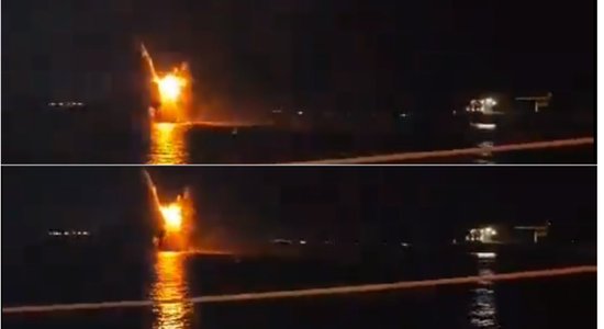 Okupētajā Krimā nogremdēts okupantu kuģis 'Sergej Kotov'