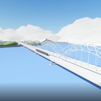 Foto: Jaunais Rīgas tilts – divi sliežu ceļi un gājēju josla