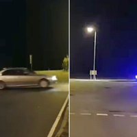 Video: BMW driftu pa Engures apli iztraucē policija; sods par agresīvu braukšanu