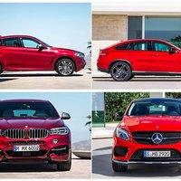 Salīdzini pats: 'BMW X6' un 'Mercedes-Benz GLE Coupe'