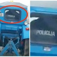Video: Valmierā policists formastērpā brauc ar traktoru