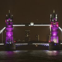 Foto: Par godu karaliskajam zīdainim Londona uzmirdz rozā krāsā
