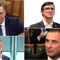 Pīlēna partijas vēlēšanu līderi – Šmits, Smiltēns, Tavars, Viļums un Kučinskis