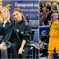 Anna Sedokova kopā ar meitu basketbola spēlē sirsnīgi atbalsta Timmu