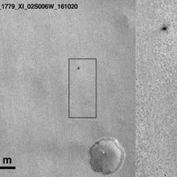 NASA zonde uzņēmusi attēlus ar 'Skjaparelli' piezemēšanās vietu
