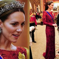 Velsas princese žilbina diplomātu pieņemšanā Bakingemas pilī