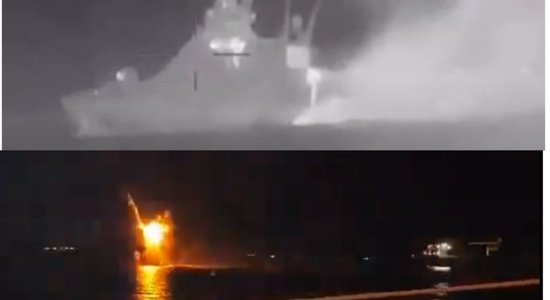 Video: Okupētajā Krimā nogremdēts okupantu kuģis 'Sergej Kotov'