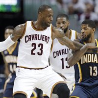 'Cavaliers' līderi samet 89 punktus un NBA 'play-off' otro reizi pārspēj 'Pacers'