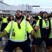 Video: 'All Blacks' regbistus sagaida ar lidostas darbinieku izpildīto haku
