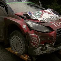 Video: 'Rally Liepāja' uzvarētājs Brīns kūleņo WRC Velsas rallijā