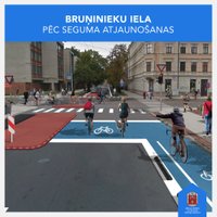 ФОТО: Улица Бруниниеку в Риге после ремонта обзаведется велополосой и зелеными зонами