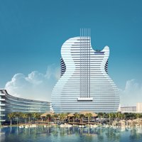 Rokenrols vienmēr dzīvs! Floridā būvē 137 metrus augstu viesnīcu–ģitāru