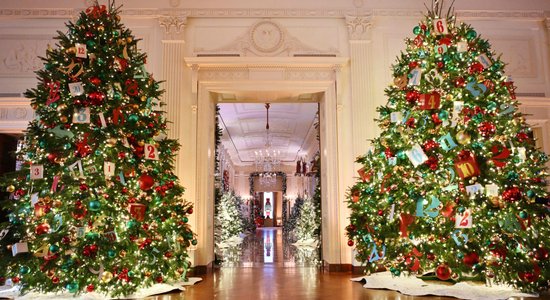 ФОТО. Мастерская Санта-Клауса, магазин сладостей и рождественские стихи: Как выглядит праздничный декор Белого дома в этом году?