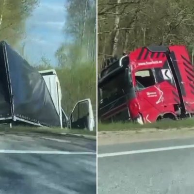 Video: Salacgrīvā kravas vilcēja un furgona sadursmē viens bojāgājušais