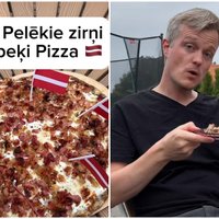 Dāņu tiktokeris rada Latvijas 'nacionālo picu' ar pelēkajiem zirņiem un speķi