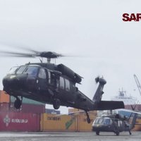 Video: Kā Latvijā ierodas ASV armijas helikopteri