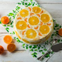 Нежный зефирный десерт с апельсинами