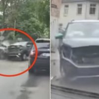 Video: BMW un koplietošanas auto sadursmē Rīgā viena cietusī