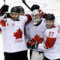 Kanādas hokejisti desmit vārtu mačā izcīna Phjončhanas spēļu bronzu