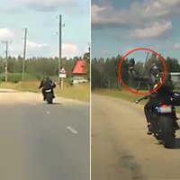 Video: Motociklists no policijas bēg ar 200 km/h un pēc 20 km padodas
