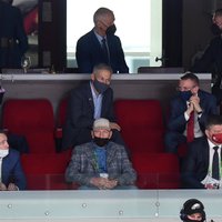 ФОТО, ВИДЕО: За матчем Латвия — Канада из VIP-лож наблюдали Ринкевич и латвийские функционеры хоккея