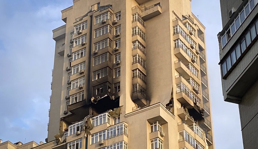 Three killed in Kyiv as debris from Russian missile strike residential building