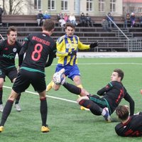Kurzemes derbijā 'Ventspils' futbolisti nospēlē neizšķirti ar 'Liepāju'/'Mogo'