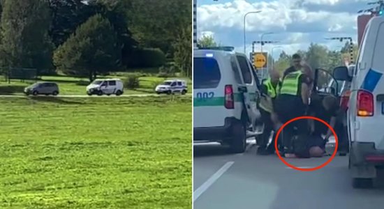 Video: Salaspilī policija dzenas pakaļ auto, izsit stiklu un izrauj vadītāju