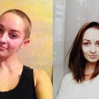Latviešu meitene savāc 321 'retvītu' un nodzen matus