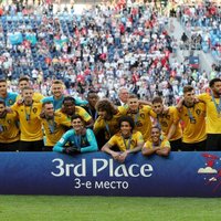 ФОТО: Бельгийские футболисты получают бронзовые медали ЧМ-2018