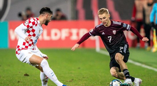 Latvijas futbolisti ātri ielaiž divus vārtus un neapgrūtina Horvātijai izredzes kvalificēties 'Euro 2024'