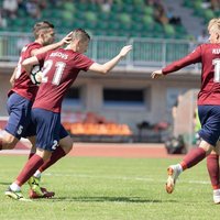 'Jelgavas' futbolisti mazākumā izrauj uzvaru pār 'Valmiera Glass'/ViA