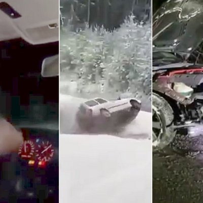Video: Driftēšana piektdienas bagātīgajā sniegā vairākiem autovadītājiem beidzas ar avāriju