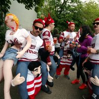 ФОТО: Как латвийские фаны болеют за сборную на чемпионате мира по хоккею