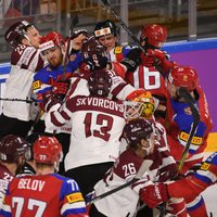 Krievijas hokejisti pēc uzvaras slavē Latvijas izlasi