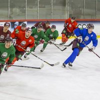 ФОТО: Сборная Латвии провела первую тренировку перед турниром в Минске