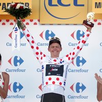 Skujiņš turpina pārsteigt: uzvar starpfinišu 'Tour de France' posmā un saglabā kalnu karaļa kreklu