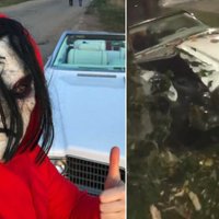 Video: Nesankcionētā auto pasākumā Ogrē jaunieši parkā sadauza 60. gadu kabrioletu