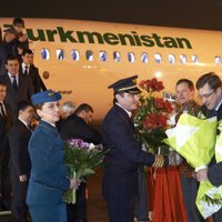 ФОТО: В Рижском аэропорту торжественно открыли рейс в столицу Туркменистана