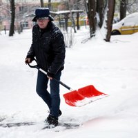 В восточной части Риги намело уже 15-сантиметровый слой снега