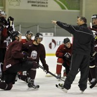 Фоторепортаж: первые тренировки сборной Латвии по хоккею