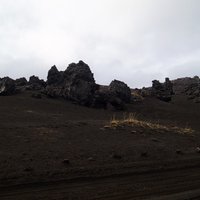 Melna diena Islandes lavas laukos