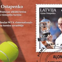 Ostapenko vēsturisko triumfu 'French Open' iemūžina pastmarkā
