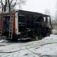 При тушении пожара в котельной в Валмиере загорелась автоцистерна