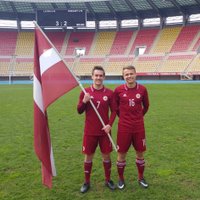 Regžas 'hat trick' nodrošina Latvijas U-19 futbola izlasei vēsturisku panākumu