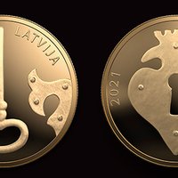 Банк Латвии выпустил коллекционную золотую монету "Ключик"